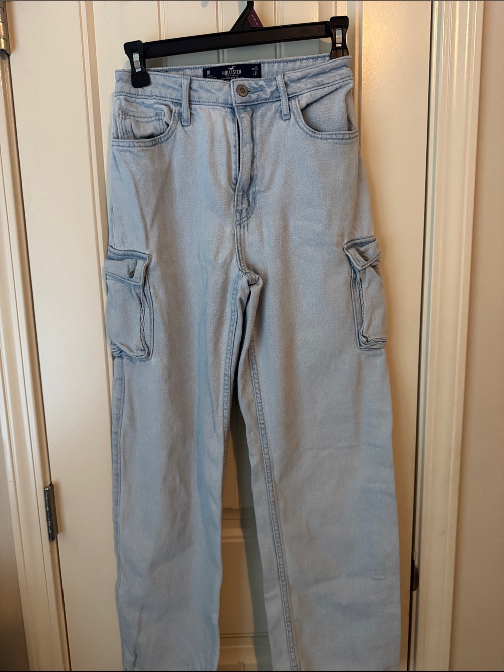 Hollister Light Blue Boyfriend Cargo Jeans